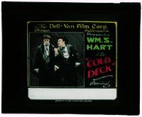 1x021 COLD DECK glass slide R10s sad William S. Hart threatened by man standing by him!