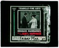 1x034 HABIT OF HAPPINESS glass slide '16 Douglas Fairbanks finds laughter cures all, super rare!