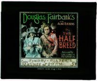 1x035 HALF-BREED glass slide R18 stern Douglas Fairbanks by pretty Alma Ruebens in church!