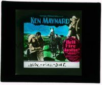 1x038 HELL FIRE AUSTIN glass slide '32 cowboy Ken Maynard with his wonder horse Tarzan!