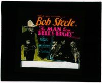 1x053 MAN FROM HELL'S EDGES glass slide '32 Bob Steele full-length & with pretty Nancy Drexel!