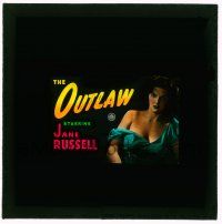 1x064 OUTLAW Australian glass slide '47 wonderful sexiest c/u of Jane Russell w/shirt falling off!