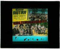 1x072 RIDE TENDERFOOT RIDE glass slide '40 Gene Autry with Smiley Burnette & riding horse!