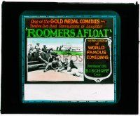 1x075 ROOMERS AFLOAT glass slide '25 12 two reel convulsions of laughter w/world famous comedians!