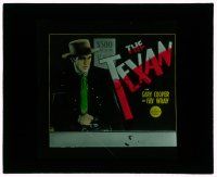 1x090 TEXAN glass slide '30 Gary Cooper as O'Henry's Llano Kid by $500 reward poster!