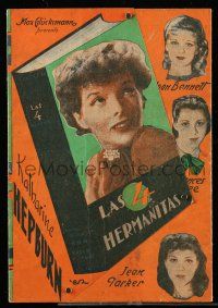 1x152 LITTLE WOMEN Uruguayan herald '33 Katharine Hepburn, Joan Bennett, Parker, Dee, different!