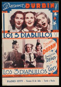 1x194 THREE SMART GIRLS Uruguayan herald '36 Deanna Durbin in her first movie, different images!