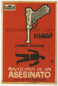 1x447 ANATOMY OF A MURDER Spanish herald '61 different Montalban dead body silhouette & gun art!