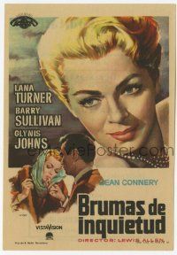 1x449 ANOTHER TIME ANOTHER PLACE Spanish herald '61 different Mac art of Lana Turner & Sean Connery