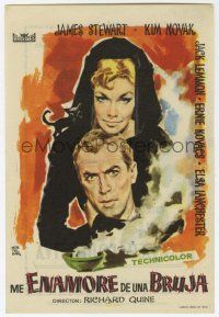 1x465 BELL, BOOK & CANDLE Spanish herald '59 different Montalban art of witch Novak & James Stewart