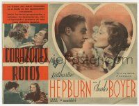 1x486 BREAK OF HEARTS Spanish herald '36 Charles Boyer, Katharine Hepburn, different images!
