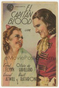 1x501 CAPTAIN BLOOD Spanish herald R1940s different image of Errol Flynn & Olivia De Havilland!