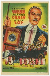 1x512 CHEAPER BY THE DOZEN Spanish herald '53 different art of Clifton Webb w/camera & kids in car