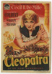 1x516 CLEOPATRA Spanish herald R52 art of sexy Claudette Colbert as the Princess of the Nile!