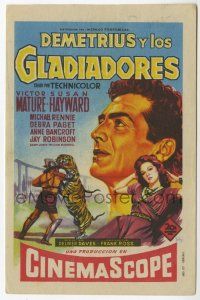 1x534 DEMETRIUS & THE GLADIATORS Spanish herald '54 Soligo art of Victor Mature & Susan Hayward!