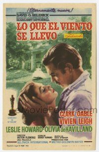 1x578 GONE WITH THE WIND Spanish herald R62 romantic close up of Clark Gable & Vivien Leigh!