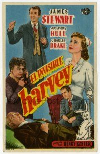 1x591 HARVEY Spanish herald '52 Josephine Hull, James Stewart & 6 foot imaginary rabbit!