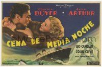 1x595 HISTORY IS MADE AT NIGHT Spanish herald '44 Jean Arthur, Boyer, different Titanic-like art!
