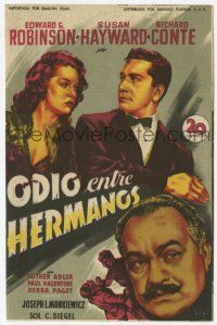 1x603 HOUSE OF STRANGERS Spanish herald '50 Edward G. Robinson, Susan Hayward, Conte, Soligo art!