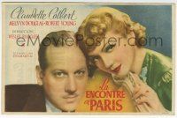 1x609 I MET HIM IN PARIS Spanish herald '37 different c/u of Claudette Colbert & Melvyn Douglas!