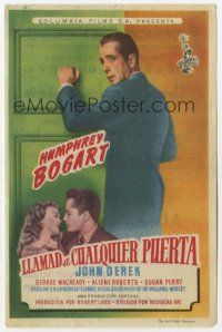 1x639 KNOCK ON ANY DOOR Spanish herald '53 Humphrey Bogart, John Derek, directed by Nicholas Ray!