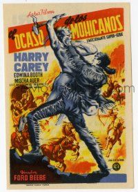 1x645 LAST OF THE MOHICANS Spanish herald '47 different Ramon art of Harry Carey vs Indian, serial