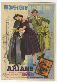 1x662 LOVE IN THE AFTERNOON Spanish herald '57 different MCP art of Gary Cooper & Audrey Hepburn!