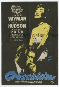 1x665 MAGNIFICENT OBSESSION Spanish herald '54 MCP art of Jane Wyman & Rock Hudson, Douglas Sirk!