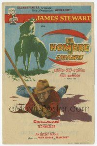 1x668 MAN FROM LARAMIE Spanish herald '56 James Stewart dragged on ground, directed by Anthony Mann!