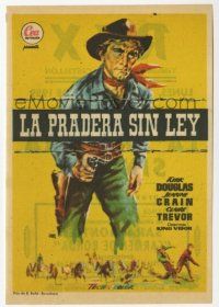 1x670 MAN WITHOUT A STAR Spanish herald '55 different Jano art of cowboy Kirk Douglas with gun!
