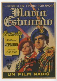 1x673 MARY OF SCOTLAND Spanish herald '40 Katharine Hepburn & Fredric March, John Ford, different!