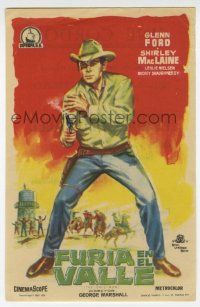 1x766 SHEEPMAN Spanish herald '59 different full-length art of Glenn Ford pointing smoking gun!