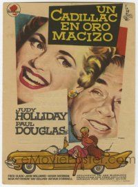 1x776 SOLID GOLD CADILLAC Spanish herald '56 Mac Gomez art of Judy Holliday & Paul Douglas in car!