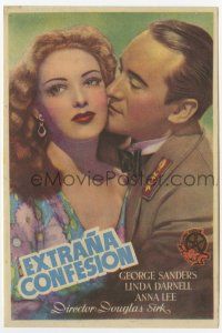 1x797 SUMMER STORM Spanish herald '45 close up of sexy Linda Darnell & George Sanders!