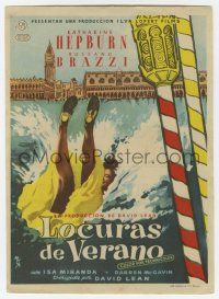 1x798 SUMMERTIME Spanish herald '55 best different Mac art of Katharine Hepburn falling in water!