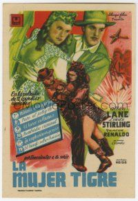 1x825 TIGER WOMAN part 2 Spanish herald '44 serial, Ramon art of Linda Stirling wearing cat pelt!