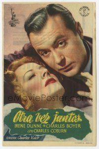 1x827 TOGETHER AGAIN Spanish herald '46 different close up of of Irene Dunne & Charles Boyer!