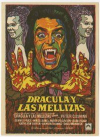 1x833 TWINS OF EVIL Spanish herald '72 cool completely different vampire art by Mac Gomez!