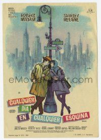 1x835 TWO FOR THE SEESAW Spanish herald '63 different Mac art of Robert Mitchum & Shirley MacLaine!