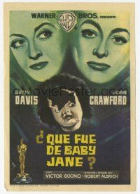 1x850 WHAT EVER HAPPENED TO BABY JANE? Spanish herald '63 MCP art of Bette Davis & Joan Crawford!