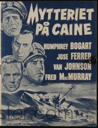1x244 CAINE MUTINY Danish program '54 Humphrey Bogart, Ferrer, Johnson, MacMurray, different!