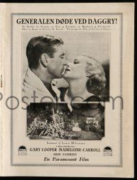 1x277 GENERAL DIED AT DAWN Danish program '36 Gary Cooper, Madeleine Carroll, different images!