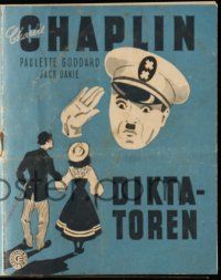 1x280 GREAT DICTATOR Danish program '47 Charlie Chaplin directs and stars, great different art!