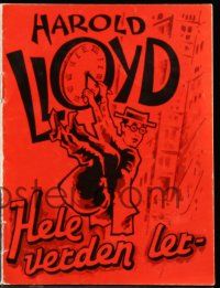 1x287 HAROLD LLOYD'S WORLD OF COMEDY Danish program '62 art of Harold Lloyd hanging from clock!
