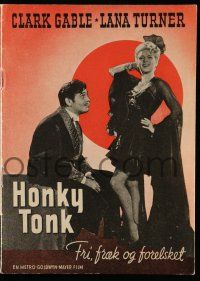1x293 HONKY TONK Danish program '46 different images of gambling Clark Gable & sexy Lana Turner!