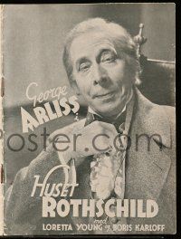 1x295 HOUSE OF ROTHSCHILD Danish program '34 George Arliss, Robert Young, Loretta Young, different