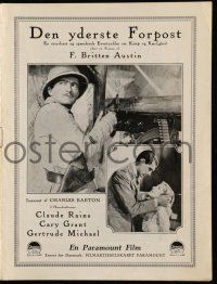 1x315 LAST OUTPOST Danish program '36 Cary Grant, Claude Rains, World War I, different images!
