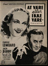 1x413 TO BE OR NOT TO BE Danish program '46 Carole Lombard, Jack Benny, different Stilling art!