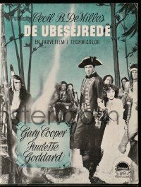 1x417 UNCONQUERED Danish program '50 Gary Cooper, Paulette Goddard, cool different images!