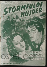 1x430 WUTHERING HEIGHTS Danish program R40s different images of Laurence Olivier & Merle Oberon!